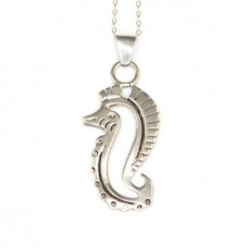 colier cu pandant modernist mexican - Calut de mare - argint- anii '70