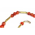 Vechi colier tribal afgan - agate carnelian & alpaca