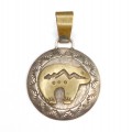 amuleta navajo - Spirit Bear - argint & gold filled - Robert Jonhson cca 1970