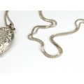 Elegant colier cu pandant locket | Victorian Revival | argint | Marea Britane anii '70