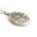 Elegant colier cu pandant locket | Victorian Revival | argint | Marea Britane anii '70