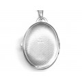 Colier cu pandant locket - Miozotis - argint - Marea Britanie anii '70