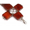 Pandant religios Skonvirke - argint si carnelian - cca 1910 Danemarca