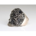 spectaculos inel statement - Skull - argint si zirconii negre - Platadepalo - Spania