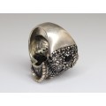 spectaculos inel statement - Skull - argint si zirconii negre - Platadepalo - Spania