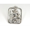 Impozanta amuleta religioasa - Sfantul Cristofor - argint - atelier german
