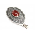 Pandant etnic indian din argint decorat cu agat carnelian - Rajasthan