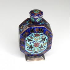 Rafinat flacon pentru parfum - argint emailat - China cca 1930 Rafinat flacon pentru parfum - argint emailat - China cca 1930