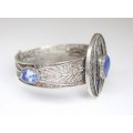 Veche bratara egipteana - argint filigranat si lapis lazuli - cca 1930