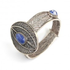 Veche bratara egipteana - argint filigranat si lapis lazuli - cca 1930 Veche bratara egipteana - argint filigranat si lapis lazuli - cca 1930