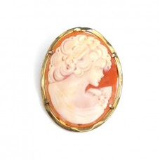 Brosa-pandant camee naturala - argint vermeil - Italia Brosa-pandant camee naturala - argint vermeil - Italia