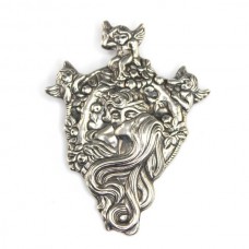 Brosa romantica in stil Art Nouveau - argint - Italia Brosa romantica in stil Art Nouveau - argint - Italia