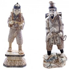 Impresionant ansamblu statuar neo-confucianist " Da Xue " - China cca. 1930 Impresionant ansamblu statuar neo-confucianist " Da Xue " - China cca. 1930
