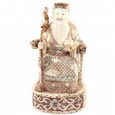 Veche statuetă taoistă - SHOU - os policromat - China cca. 1930 Veche statuetă taoistă - SHOU - os policromat - China cca. 1930