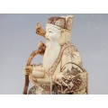 Veche statuetă taoistă - SHOU - os policromat - China cca. 1930
