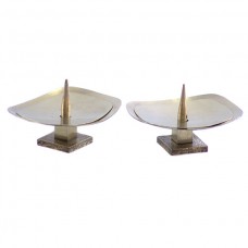 Pereche de sfeșnice Art Deco - alamă - cca 1920 Franța Pereche de sfeșnice Art Deco - alamă - cca 1920 Franța