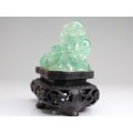 Veche statueta Buddha-Hotei - sculptura in fluorina - China cca 1930