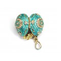 Pandantiv locket Fabergé - Royal Turquoise - argint aurit si emailat - colectia Heritage