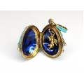 Pandantiv locket Fabergé - Royal Turquoise - argint aurit si emailat - colectia Heritage