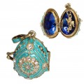 Pandantiv locket Fabergé - Royal Turquoise - argint aurit si emailat - colectia Heritage