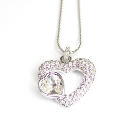 Colier romantic Swarovski - Open Heart - Austria