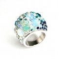 Opulent inel cocktail Swarovski - Chic Multi Blue - Austria