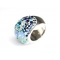 Opulent inel cocktail Swarovski - Chic Multi Blue - Austria