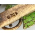 Brosa scandinava - Ciorchine de struguri - argint aurit & plique-à-jour- Danemarca