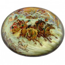 Caseta pentru bijuterii - lacquer Fedoskino - Troika - semnata N. Lukashin - Rusia 2013 Caseta pentru bijuterii - lacquer Fedoskino - Troika - semnata N. Lukashin - Rusia 2013