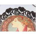 Fructiera Art Nouveau - Laurel - alama argintata & ceramica - atelier WMF cca.1910