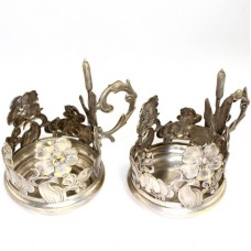Pereche de suporturi pentru pahare de ceai - Art Nouveau - Franta cca. 1910