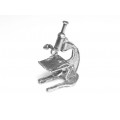 Miniatura din argint - Microscop stiintific - manufactura de atelier italian