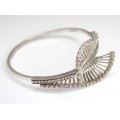 Rafinata bratara Art Deco - Angel Wings - argint & marcasite - cca.1920