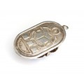 Colier cu impresionanta amuleta egipteana - Scarabeu - argint emailat - cca 1950