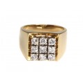 Inel statement modernist - diamante 0.90 CT & aur 18k - Germania anii '70