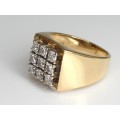 Inel statement modernist - diamante 0.90 CT & aur 18k - Germania anii '70