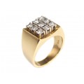 Inel statement modernist - diamante 0.90 CT & aur 18k - Germania anii '70