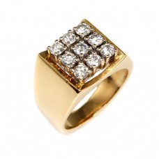 Inel statement modernist - diamante 0.90 CT & aur 18k - Germania anii '70 Inel statement modernist - diamante 0.90 CT & aur 18k - Germania anii '70