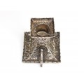 Rafinat sfeșnic miniatural, din argint - atelier Hanau - Gebruder Dingeldein sec XIX