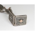 Rafinat accesoriu victorian pentru ceas de buzunar - Watch Fob - argint - cca 1880