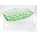 Fructiera Art Deco - Bohemia Uranium Glass - cca.1930 Austria