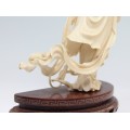 Splendida statueta " Guan Yin " - fildes & lemn - cca.1930 China