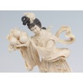 Splendida statueta " Guan Yin " - fildes & lemn - cca.1930 China