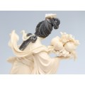 Splendida statueta " Guan Yin " - fildes & lemn - cca.1930 China