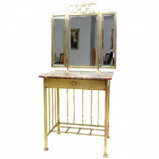 Impresionantă masă de toaletă - Art Deco - alamă, cristal & marmură - cca.1930 Impresionantă masă de toaletă - Art Deco - alamă, cristal & marmură - cca.1930