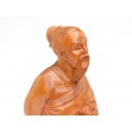 Statuetă sculptată în lemn de cișmir - Zhang Sanfeng - cca. 1960 China