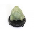 Statuetă sculptată în jad serpentin - Budai ( Buddha Hotei ) - China cca.1960