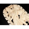 Sculptură religioasă hindusă - Shiva și Parvati - fildeș natural - perioada British Raj