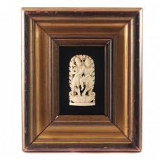Sculptură religioasă hindusă - Shiva și Parvati - fildeș natural - perioada British Raj Sculptură religioasă hindusă - Shiva și Parvati - fildeș natural - perioada British Raj
