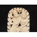 Sculptură religioasă hindusă - Shiva și Parvati - fildeș natural - perioada British Raj